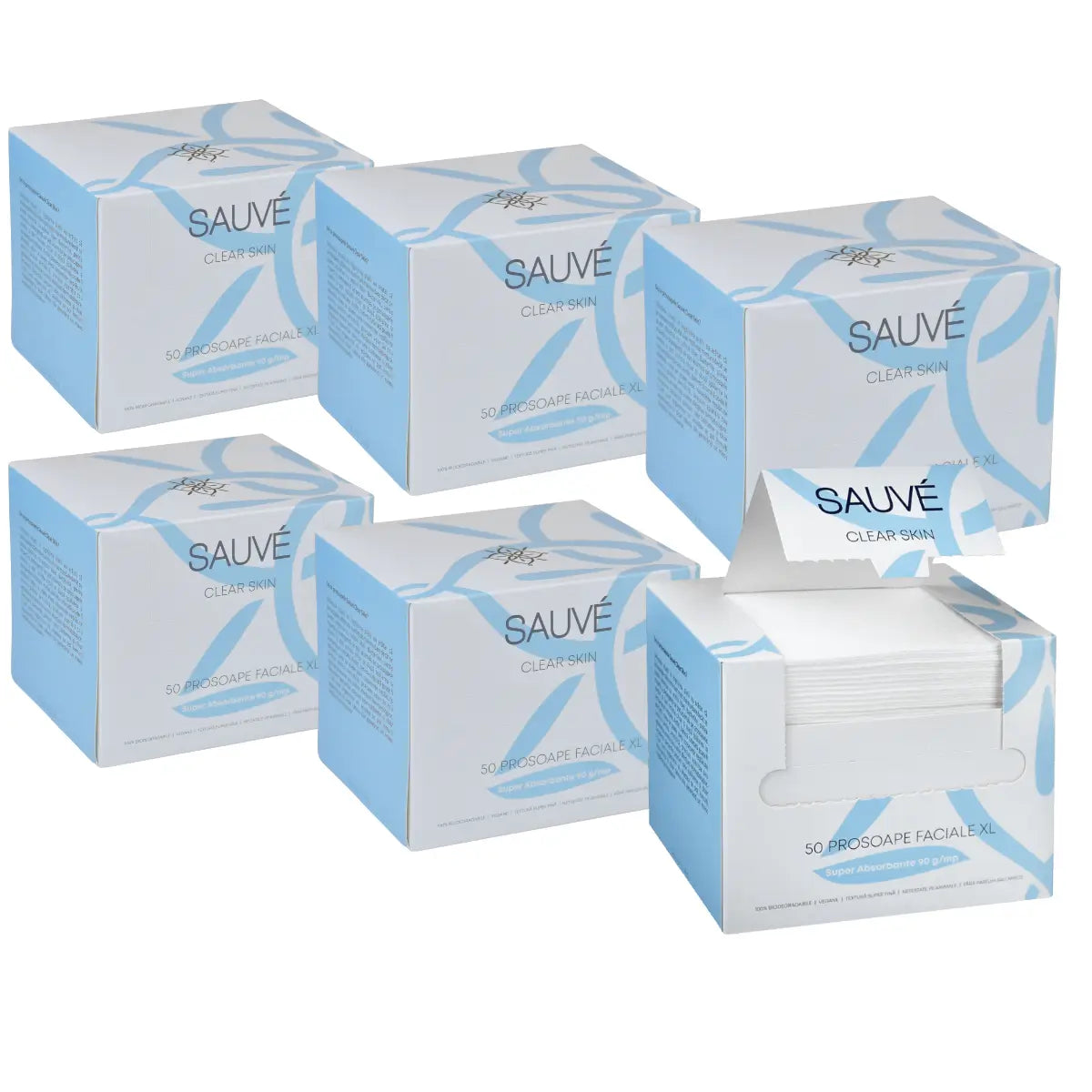 Prosoape Faciale XL din Vâscoză Super Absorbante de Unică Folosință Clear Skin