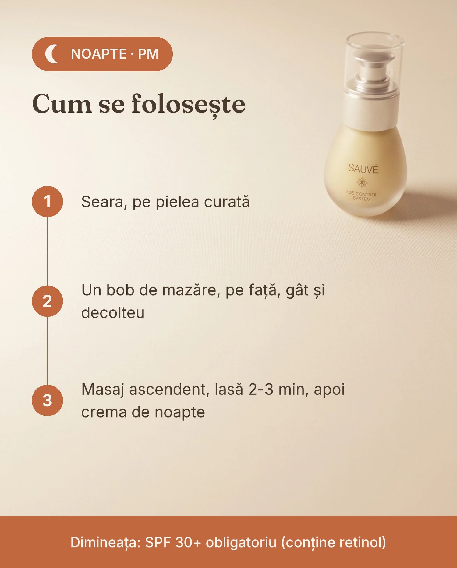 Age Control System - cum se folosește, ser de noapte, SPF dimineața