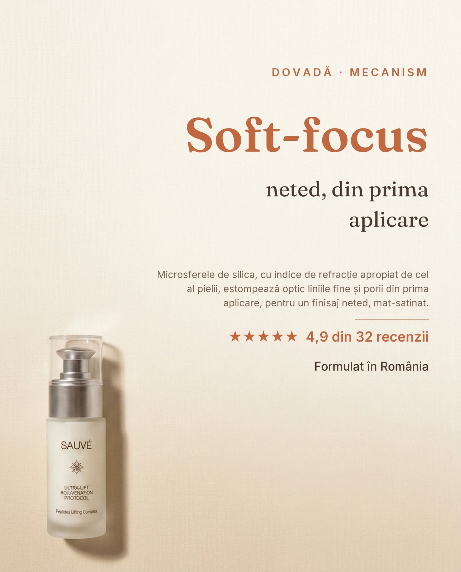 Ultra-Lift - dovadă: efect soft-focus instant, finisaj mat-satinat