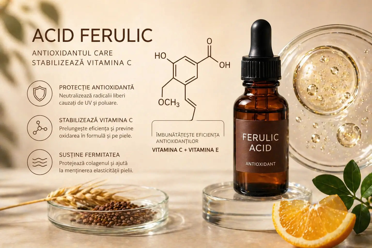 SauvePedia: Acid ferulic, antioxidantul care stabilizează vitamina C