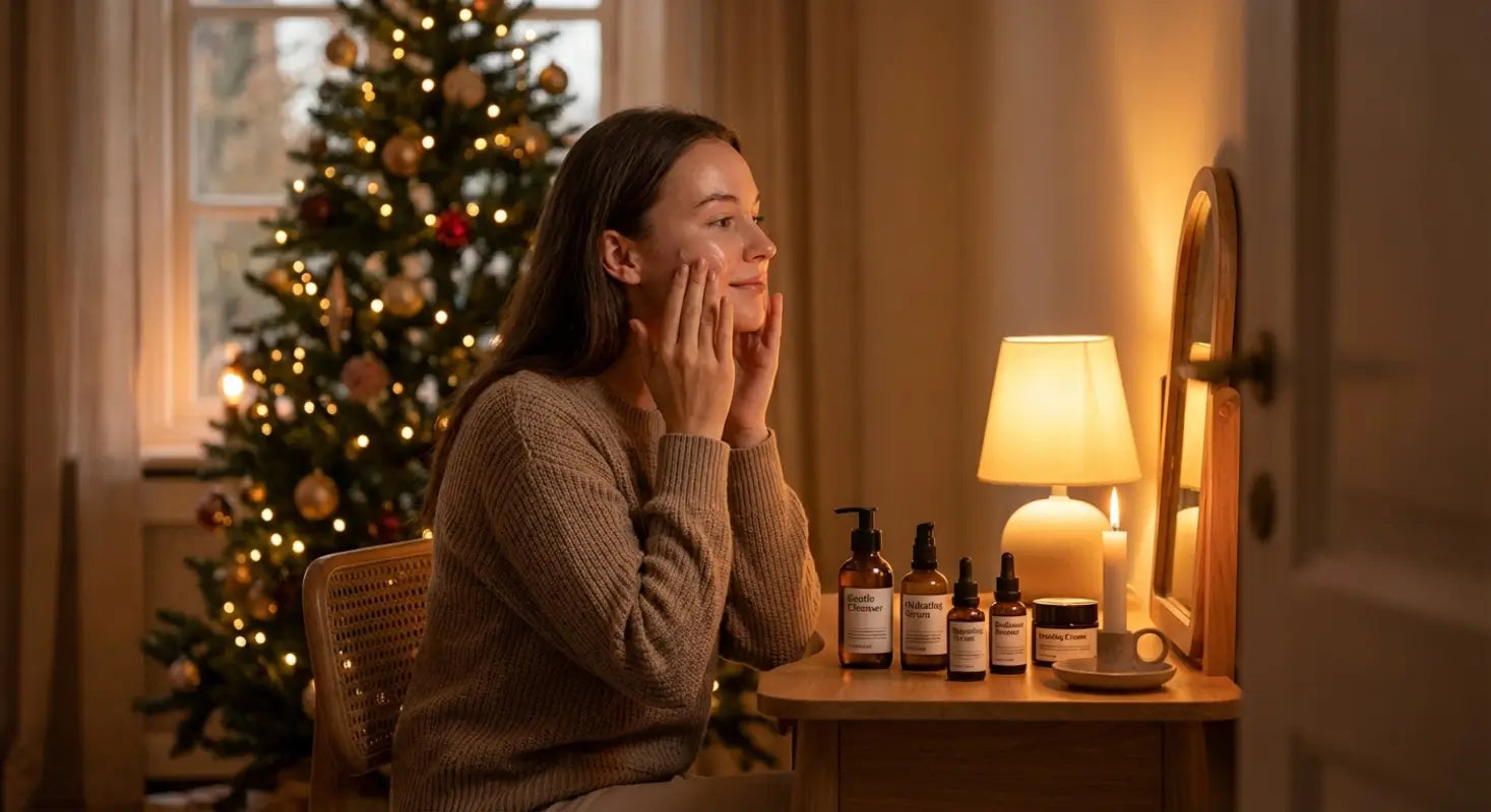 Rutina de seară pentru o piele luminoasă în dimineața de Crăciun