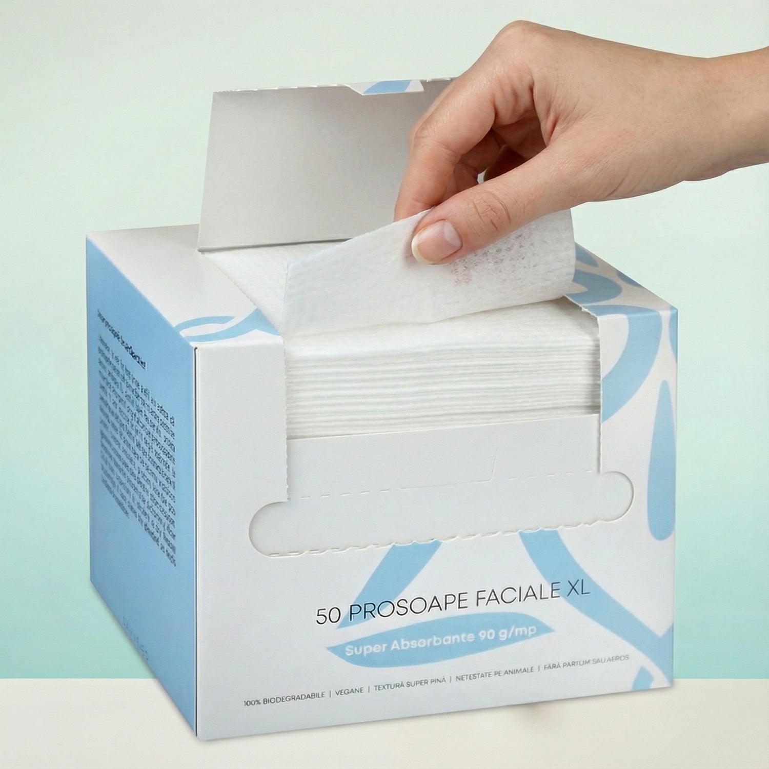 Prosoape Faciale XL din Vâscoză Super Absorbante de Unică Folosință Clear Skin