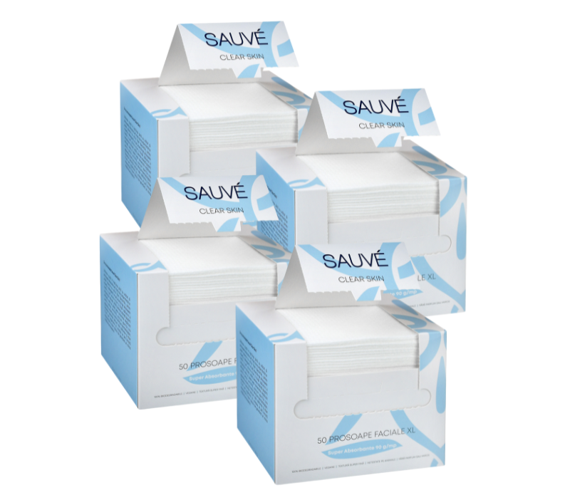 Prosoape Faciale XL din Vâscoză Super Absorbante de Unică Folosință Clear Skin