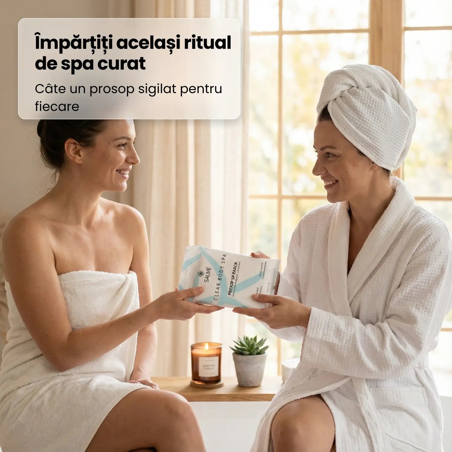 Prosoape de corp de unică folosință Sauvé Clear Body SPA, XL 140x70 cm, vâscoză de bumbac, 100% biodegradabile, ideale pentru călătorii, sală, piscină