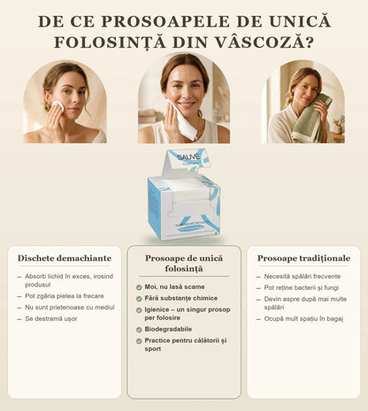 De ce prosoapele de unică folosință din vâscoză: moi, fără scame, fără substanțe chimice, un singur prosop per folosire
