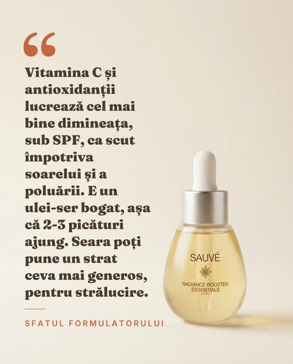 Radiance Booster - sfatul formulatorului despre vitamina C și antioxidanți