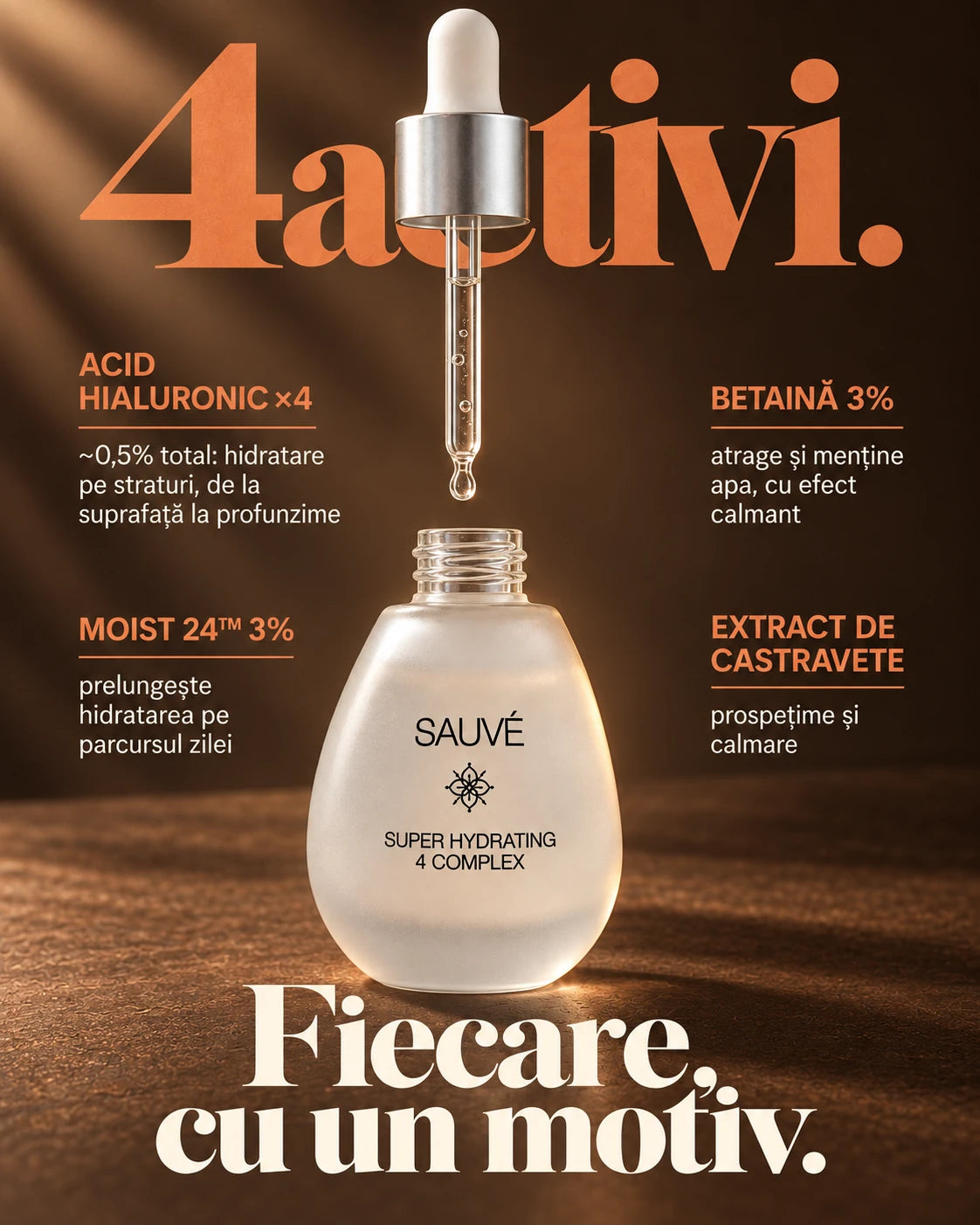 Super Hydrating 4 Complex - ingrediente active, fiecare cu un motiv