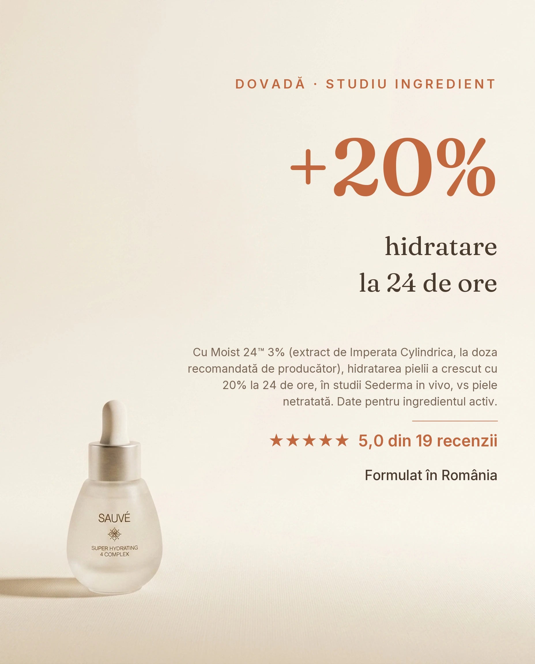 Super Hydrating 4 Complex - dovadă: +20% hidratare la 24 de ore