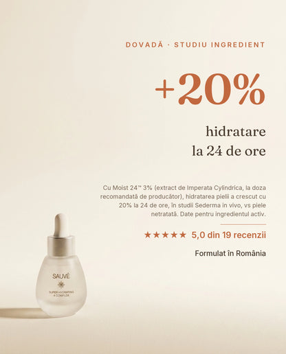 Super Hydrating 4 Complex - dovadă: +20% hidratare la 24 de ore